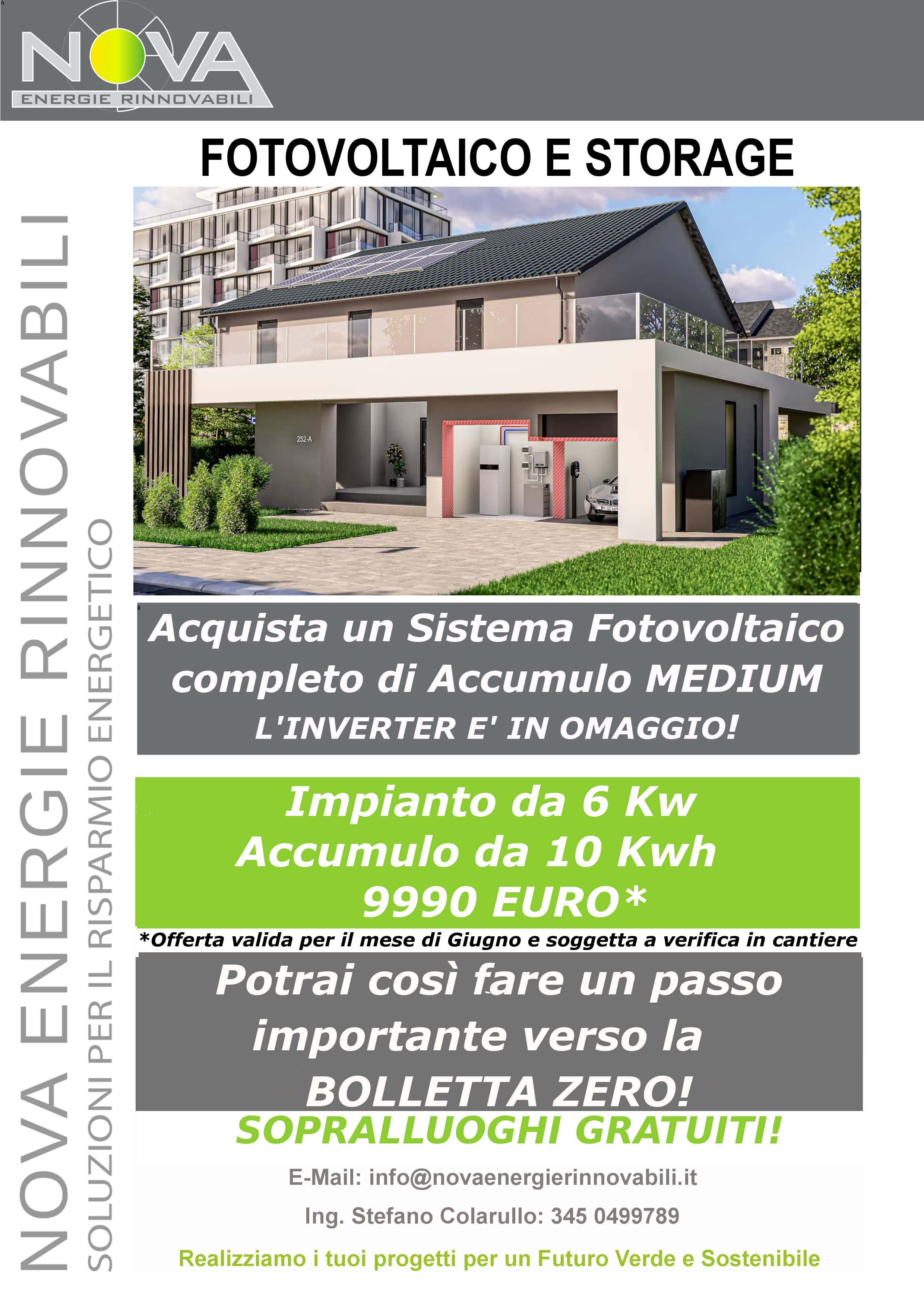 Nova Energie Rinnovabili - offerta giugno Fotovoltaico e Storage